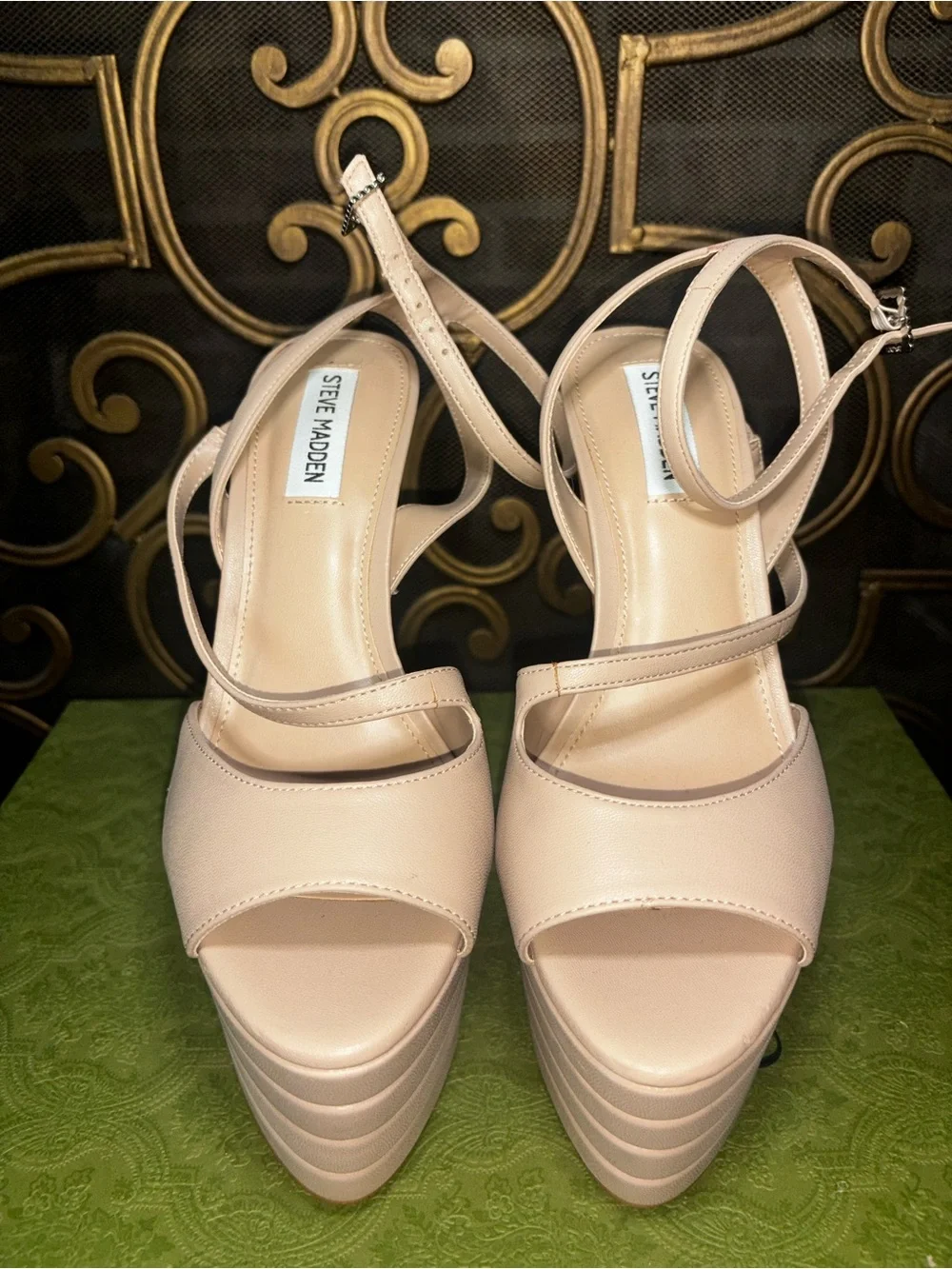 Steve Madden Blush Platform Ankle-Strap Sandals